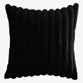 Faux Plush Decorative Throw Pillow Double-Sided, Striped Soft Cushions For Sofa,Big Plush Corduroy Pillow,Decorative Throw Pillow,Ribbed Design, (Color: Black)