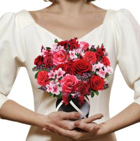 Paper Pop Up Cards Flower Bouquet 3D Rose Valentine's Day Greeting Cards Anniversary Birthday Get Well Gifts Crad For Women Girl (Option: Rose card)