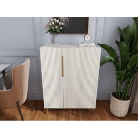 Modern White Sideboard Cabinet With Gold Handles For Kitchen, Dining Room Furniture Organizer (Option: Ancient White)