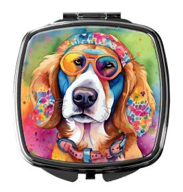Hippie Dawg Compact Mirror Decorative Travel Makeup Mirror for Women Girls Gifts Pocket Makeup Mirror Folding Handheld (Default: Default)