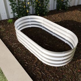 4x2x1ft Raised Garden Bed Kit, Galvanized Planter Raised Garden Beds For Outdoor For Vegetables,Flowers &Herbs, Heavy Duty, Rust-Resistant, Easy (Color: Silver)